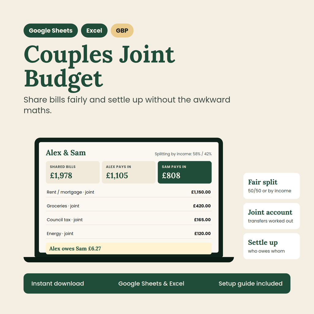 Couples Joint Budget & Bill Splitter