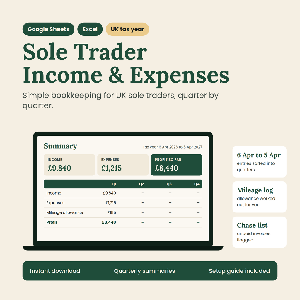 Sole Trader Income & Expense Tracker